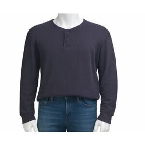 Vintage Faded Glory Blue Waffle Knit Henley | Men’s XL Long Sleeve